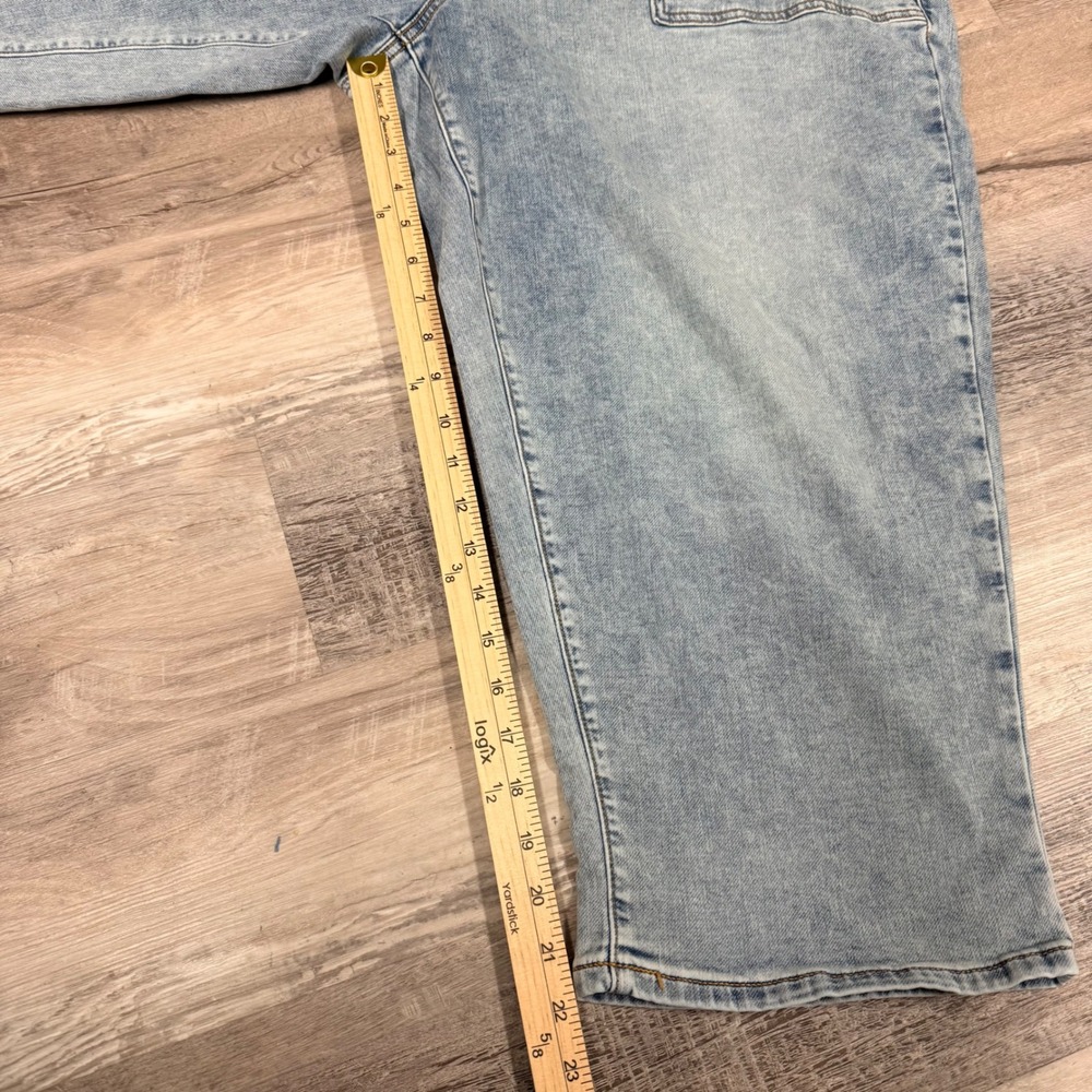 Lane Bryant Womens Light Wash Denim wide leg Cropped Drawstring Jeans Size 18 - Picture 4 of 7